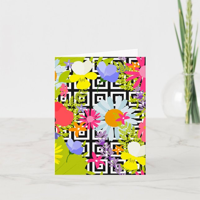 Cartão Folhas De Palma E Flores (Criador carregado)