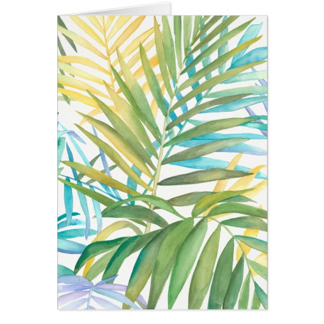 Cartão Folhas de Palma Tropicais (Frente)
