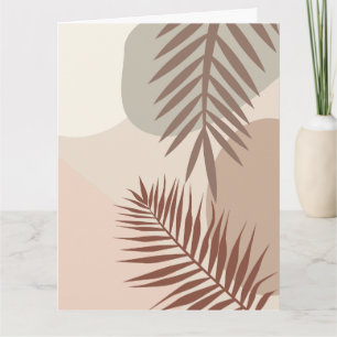 Cartão Folhas de Palmeira, Arte Geométrica Abstrata Boho