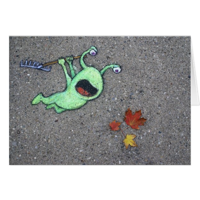 Cartão folhas do último do outono (Frente Horizontal)