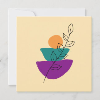 Cartão Folhas ilustração boho