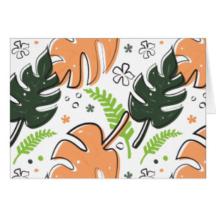 Cartão folhas tropicais