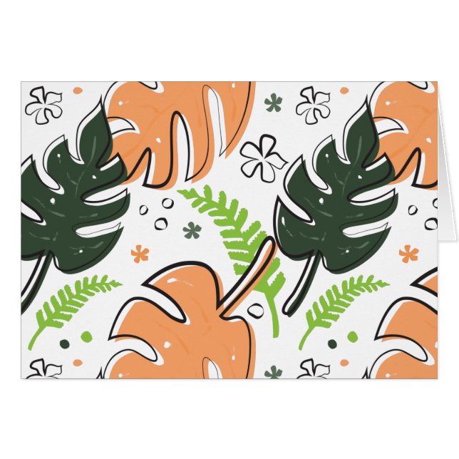 Cartão folhas tropicais (Frente horizontal)