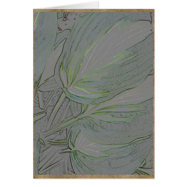 Cartão Folhas Variegated do hosta (Frente)