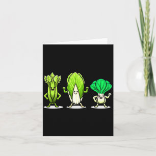 Cartão Folhas verdes kawaii fortes fitness vegano fofo