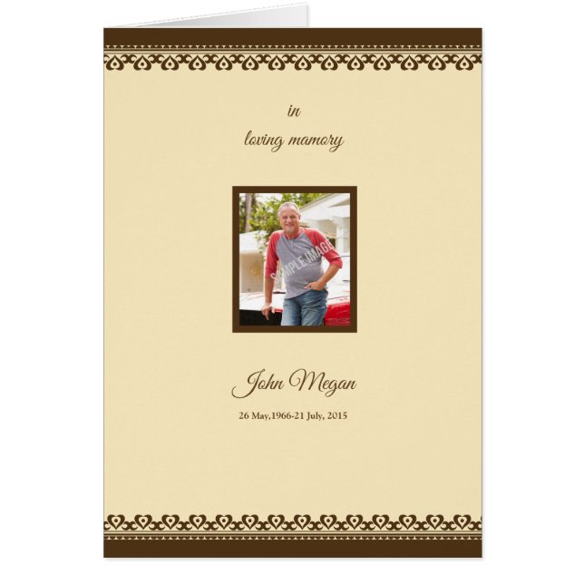 Cartão Folheto de Modelo do Programa Funeral (Frente)