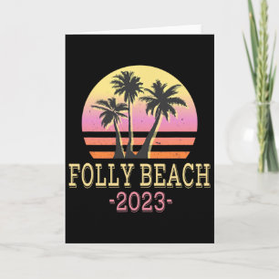Cartão Folly Beach Praia Retrô Férias em Família Homens M