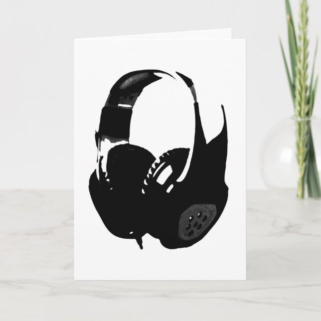 Cartão Fone de ouvido pop Art (Frente)