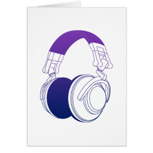Cartão Fones de ouvido 2 do DJ - disco-jóquei DJing da