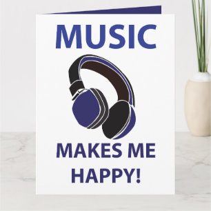 Cartão Fones de Ouvido Música A Música Me Faz Feliz
