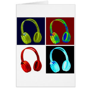 Cartão Fones de ouvido Pop de arte