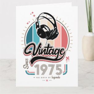 Cartão Fones de ouvido vintage desde 1975