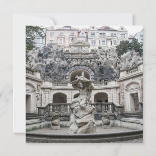 Cartão Fonte com estátua de Netuno em Praga