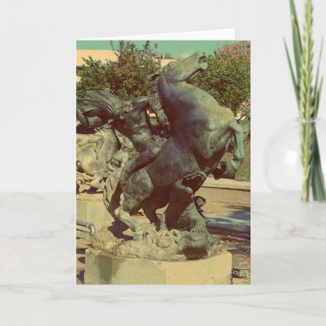 Cartão Fonte da plaza de Kansas City no outono (Frente)