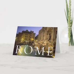 Cartão Fonte de Trevi à Noite Roma, Itália Aniversári