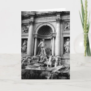 Cartão Fonte de Trevi Preto Branco Roma Fotografia de Via