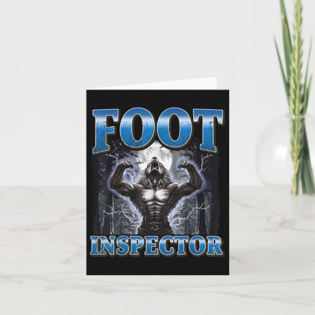 Cartão Foot Inspetor Funny Werewolf Meme (Frente)