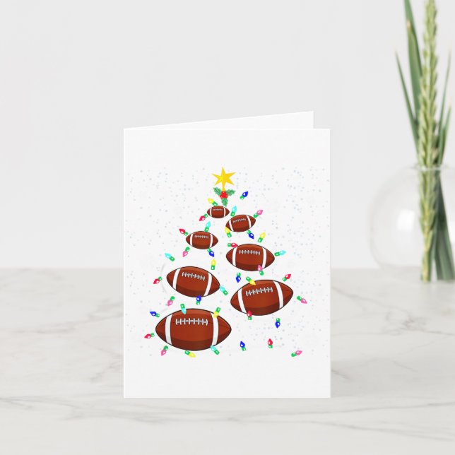 Cartão Football Christmas Tree Light Xmas Football Boys G (Frente)