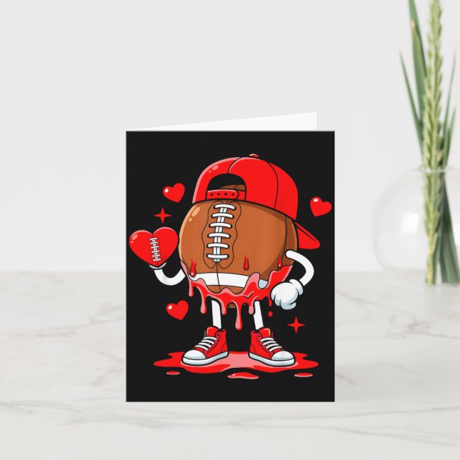 Cartão Football Ice Cream Valentine Dripng Game Day Men B (Frente)