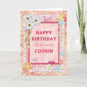 Cartão For cousin, craft birthday card
