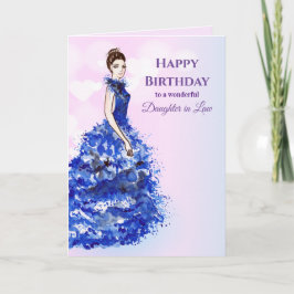 Cartão For Daughter in Law on Birthday Sparkly Blue Gown