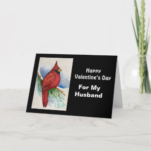 Cartão For My Husband Red Cardinal Valentines Day
