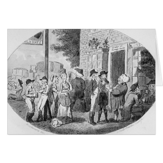 Cartão Fora da taberna dos velhos chapéus (Frente Horizontal)