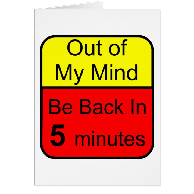 Cartão Fora de minha mente (Frente)