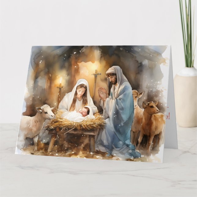 Cartão Fora De Um Natal De Manger (Frente)