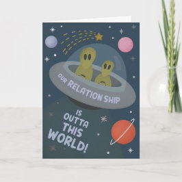 Cartão Fora desta placa de saudação do Namorados de Alien