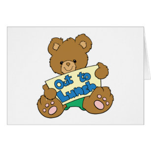 Cartão Fora para Almoçar Urso de Teddy