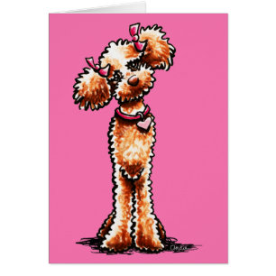 Cartão Fora-Trela feminino Art™ da caniche do abricó