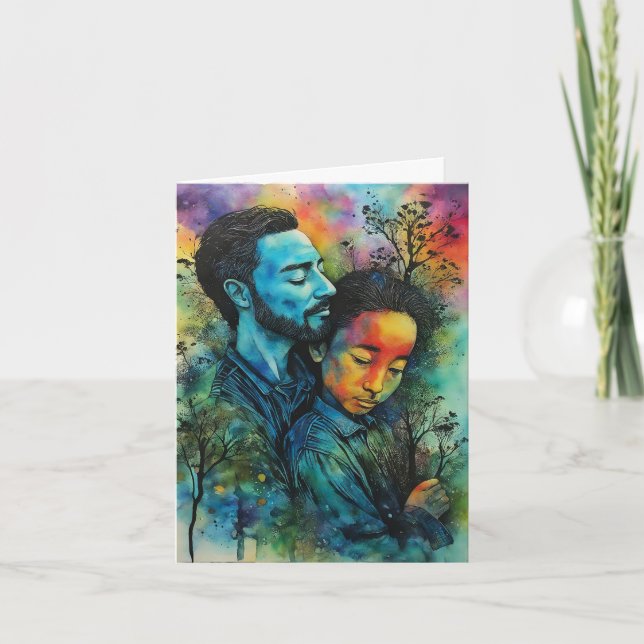 Cartão "Força Silenciosa" - Um Dia dos Pais Emocional (Frente)