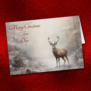 Cartão Forest Deer Christmas em Ohio Card