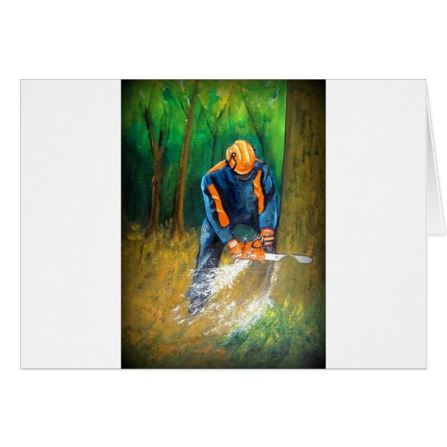 Cartão Forester do cirurgião arborista em árvore (Frente Horizontal)