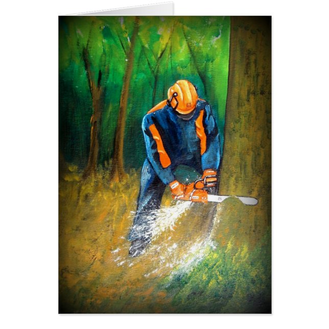 Cartão Forester do cirurgião arborista em árvore (Frente)