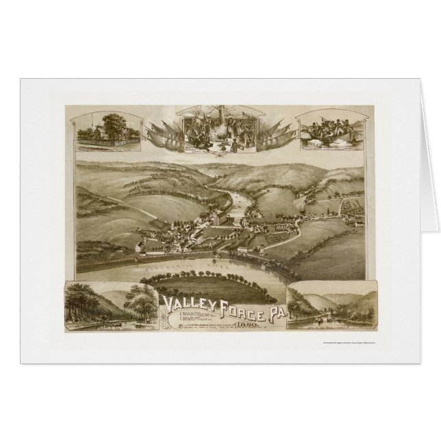 Cartão Forja do vale, mapa panorâmico do PA - 1890 (Frente Horizontal)