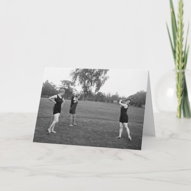 Cartão Forma do golfe do 1920 das mulheres (Frente)