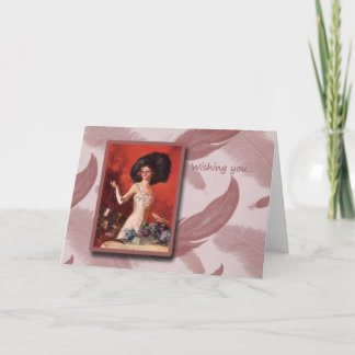 Cartão Forma retro e chapéu do feliz aniversario