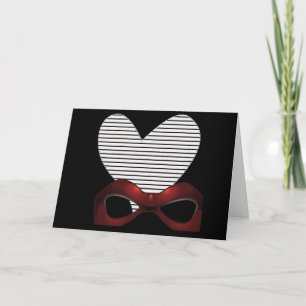 Cartão Formal Tuxedo Heart in Black Birthday -Note Card