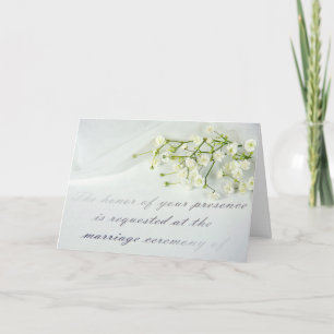 Cartão formal wedding invitation with baby's breath