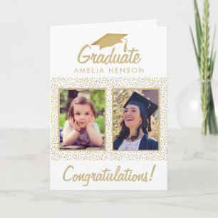 Cartão Formando 2 dos Parabéns com brilho Dourado