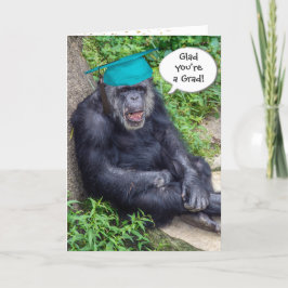Cartão Formando chimpanzé com Boné de chá