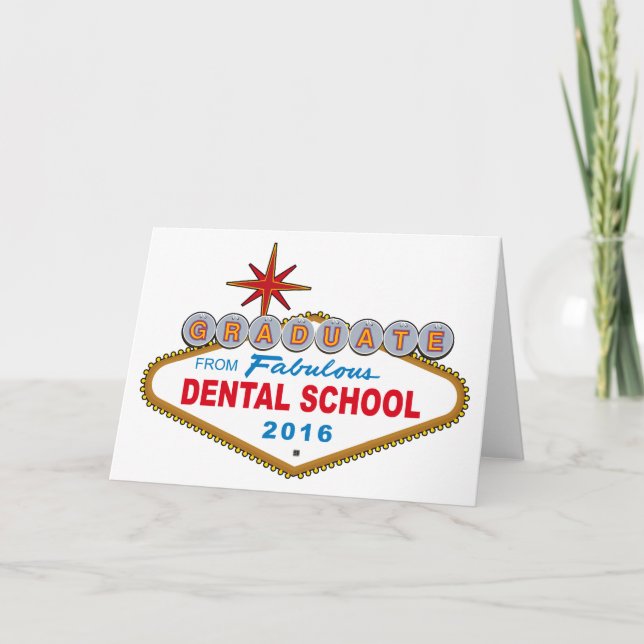 Cartão Formando da escola dental fabulosa 2016 (Vegas) (Frente)