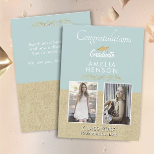 Cartão Formando de Ornamento Dourado Russo 2 Graduação de