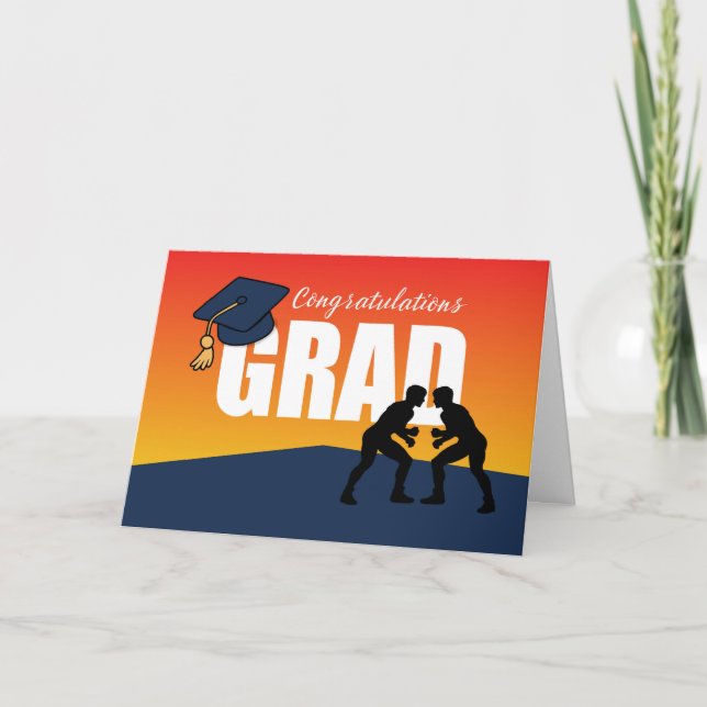 Cartão Formando de Parabéns de Luta de Graduação (Frente)