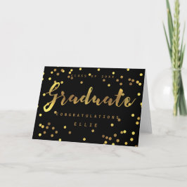 Cartão Formando Faux Gold Foil Confetti Preto