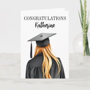 Cartão Formando Feminino Personalizado de Graduação Moder