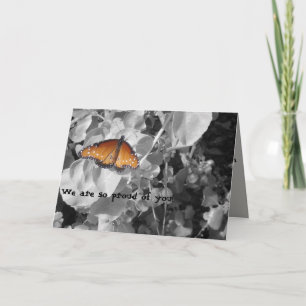 Cartão Formando Orgulhoso de sua graduação da borboleta m
