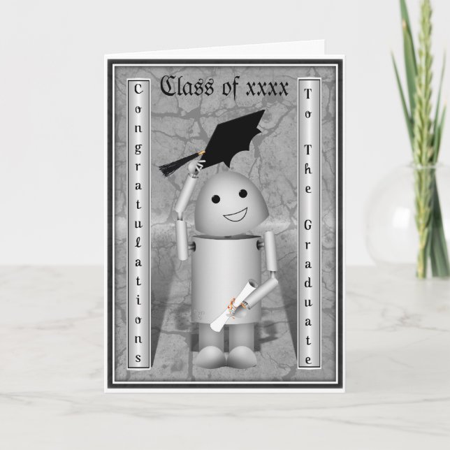 Cartão Formando Robo-x9 - Bonés desligados na celebração (Frente)